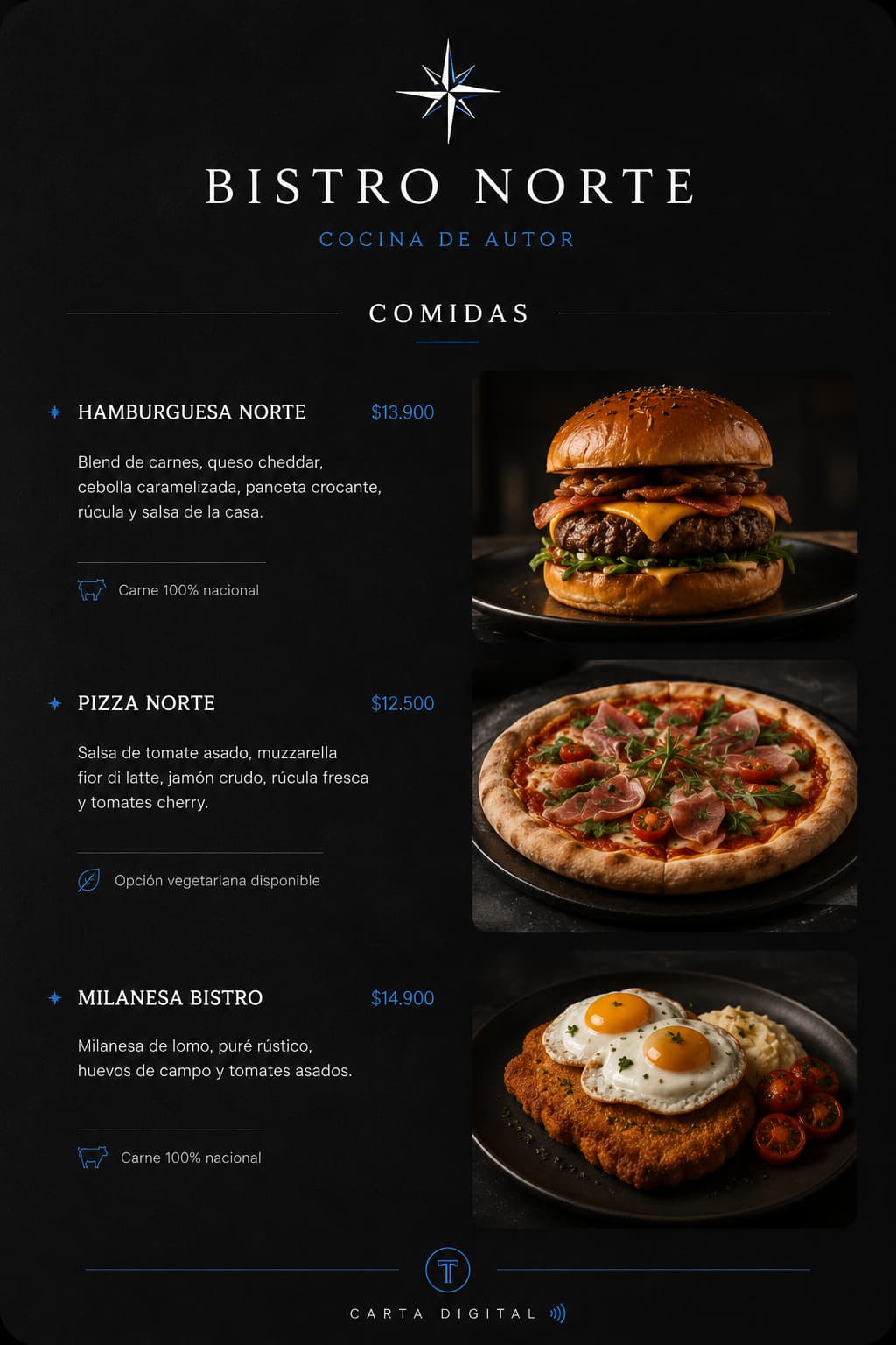 Bistro Norte Demo - carta 1